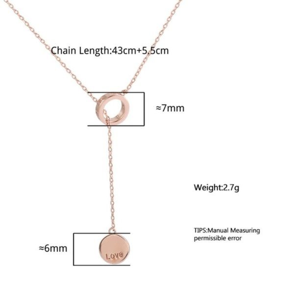 NEW Silver/RoseGold Simple Circle Necklace - Picture 5 of 6